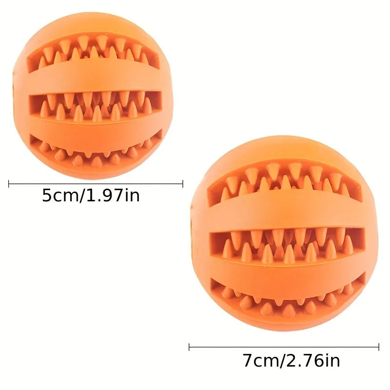 Interactive Treat Dispensing Dog Ball - Nontoxic Teeth Cleaning Chew Toy