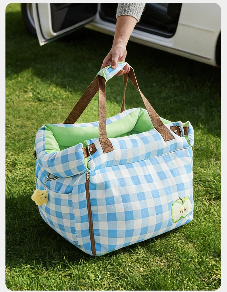 2-in-1 Pet Car Seat Carrier, Waterproof Detachable Travel Bag