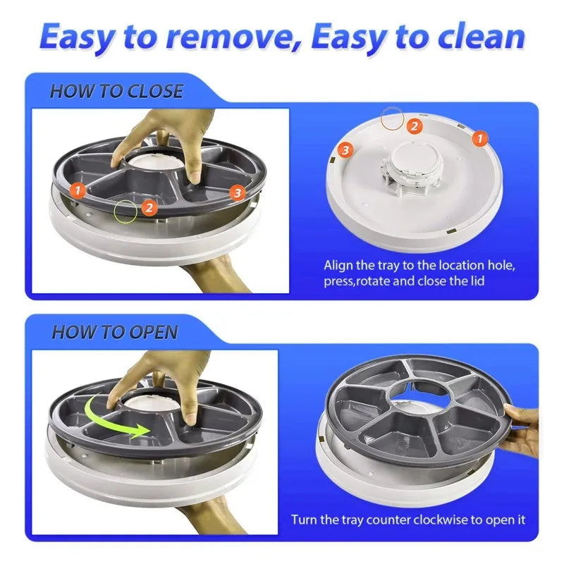 Automatic Pet Feeder with Timer – 6 Meal Dispenser for Cats & Dogs