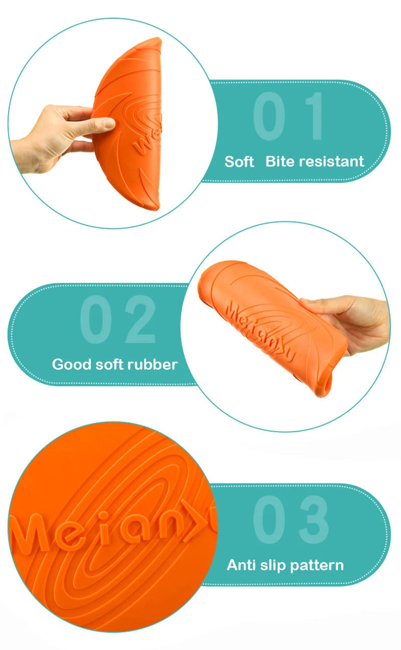 Silicone Flying Disc Dog Toy - Interactive Outdoor Training Frisbee