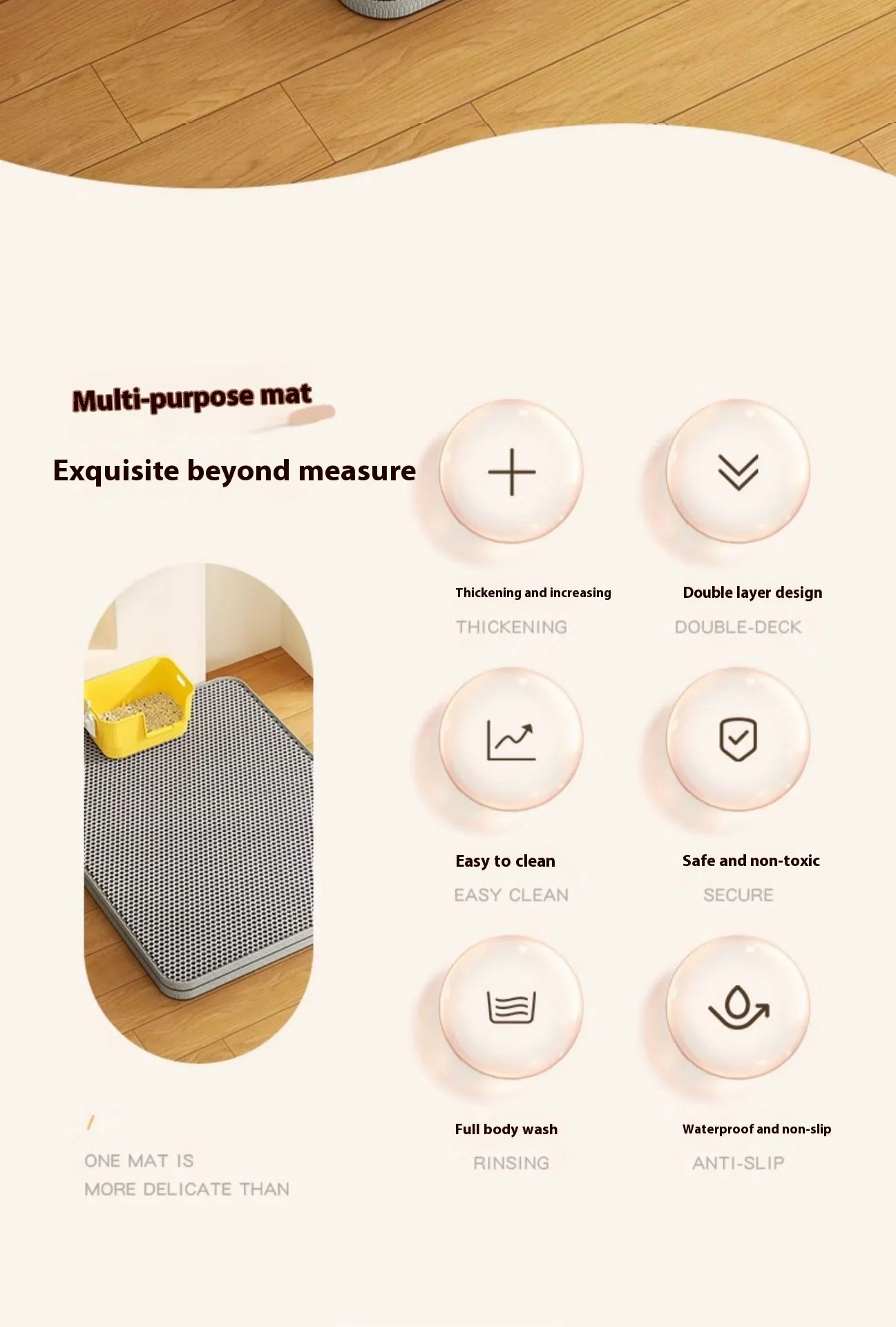 Premium 2-Layer Cat Litter Mat – Waterproof Non-Slip Sand Trapping Technology