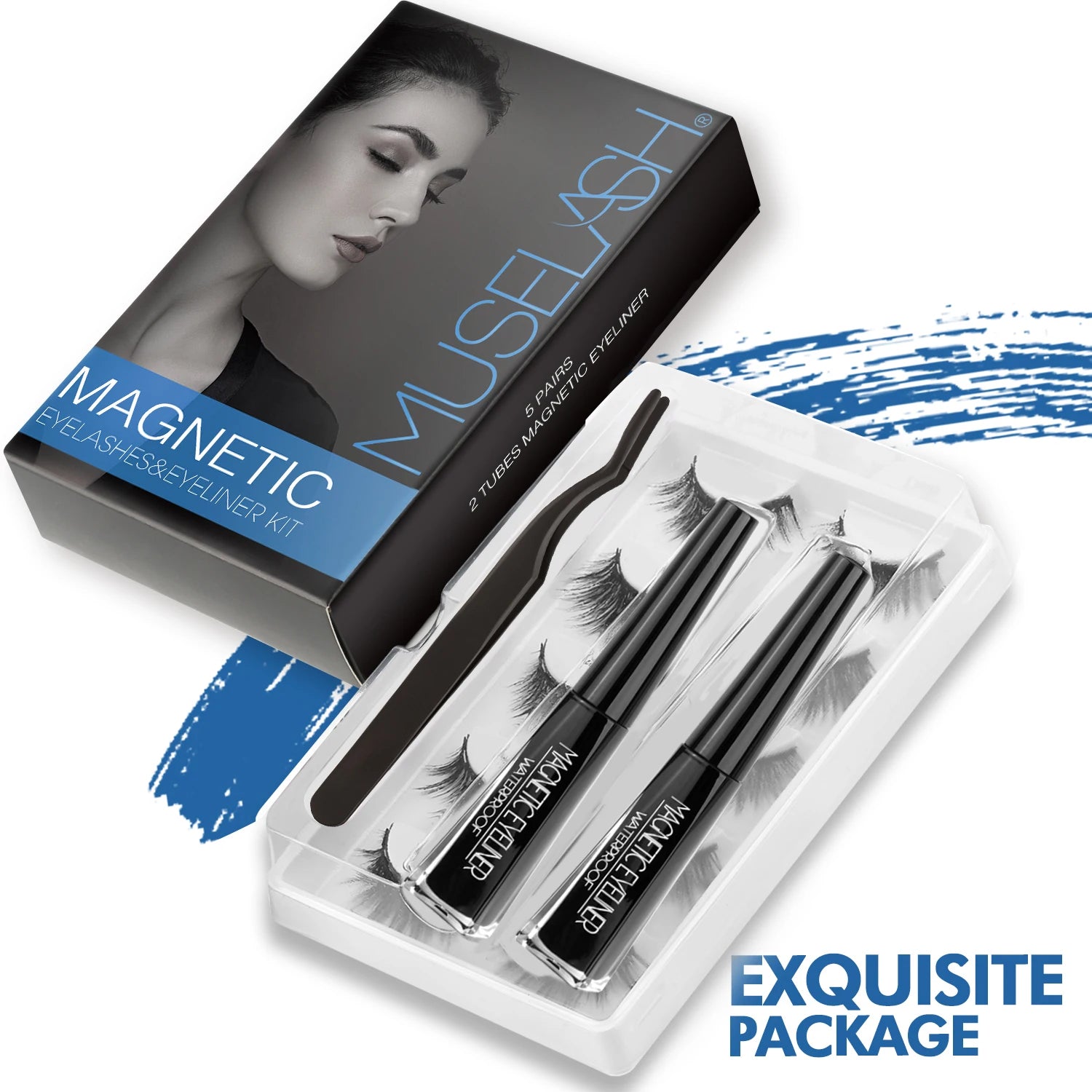 3D Magnetic Eyelashes with Eyeliner Kit – 5 Pairs Reusable Natural Look Lashes - PULSE MART