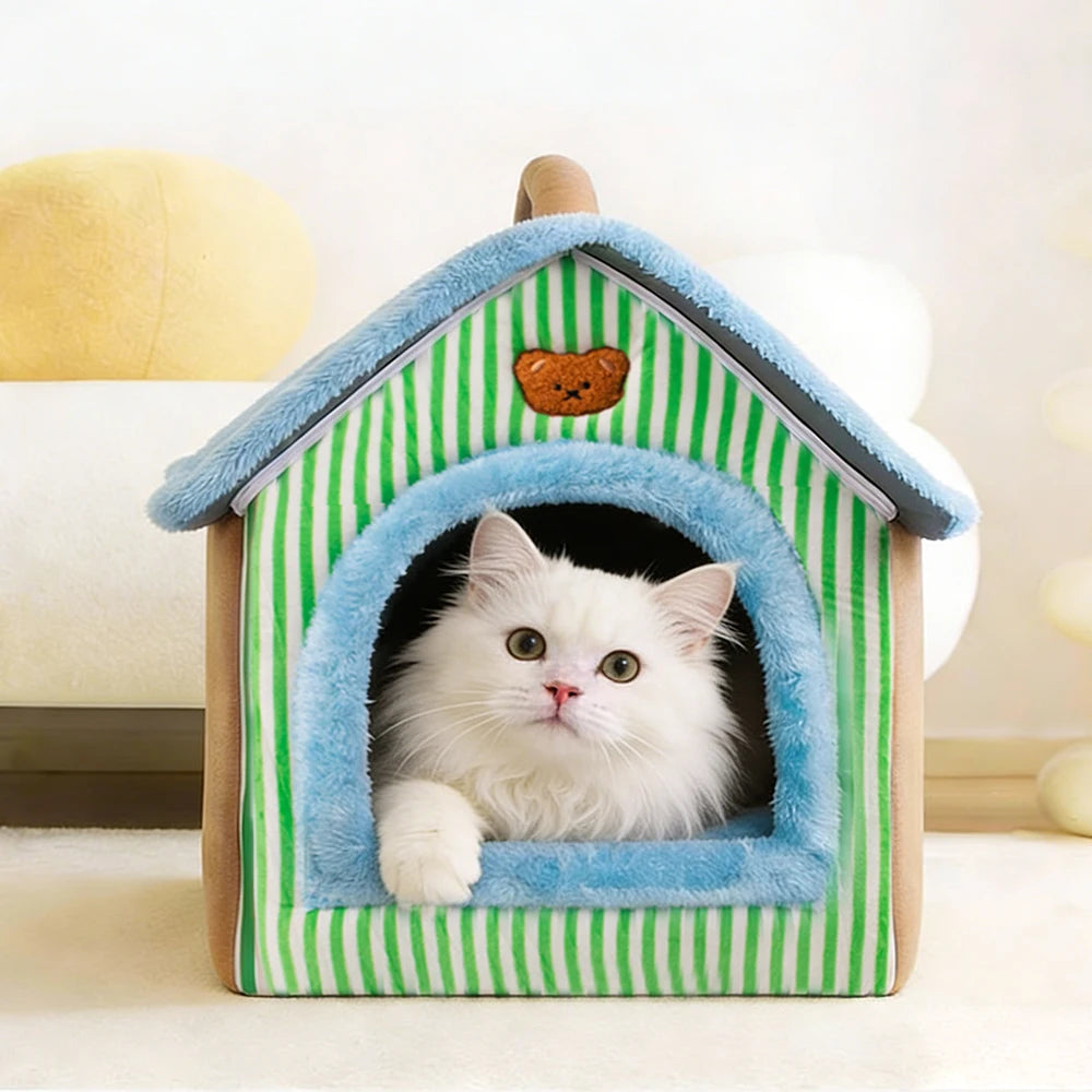 Foldable Pet House – Removable Washable Cat House & Cozy Bed for Cats & Small Dogs