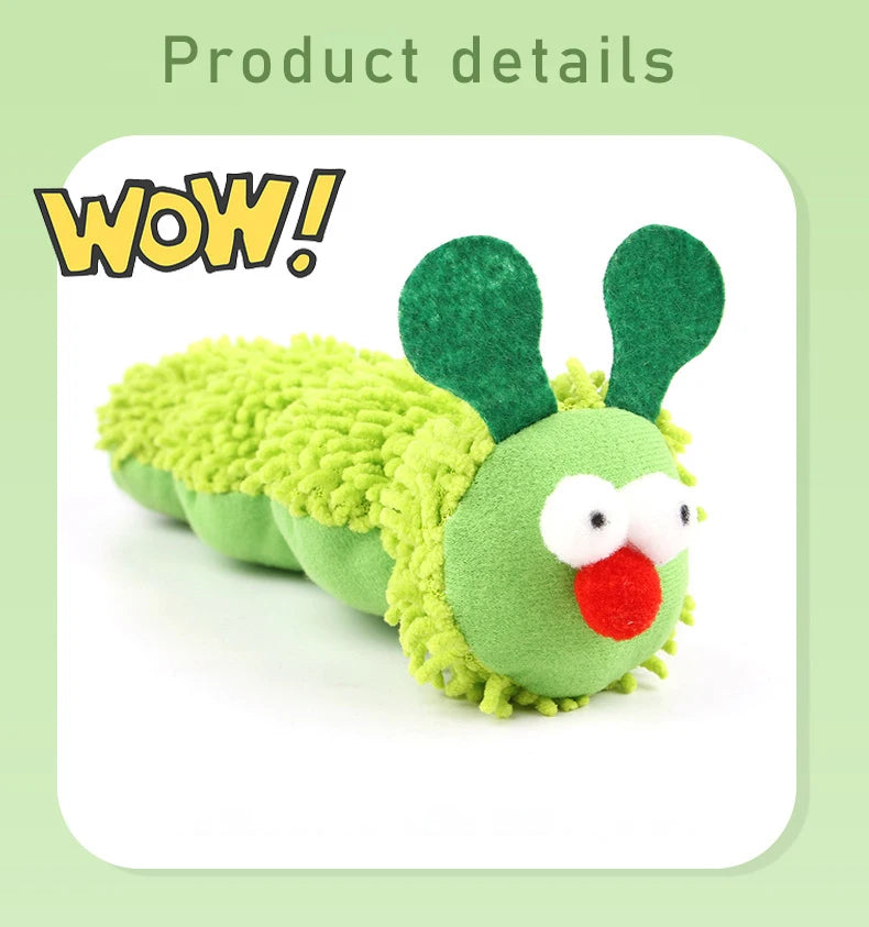 Caterpillar Catnip & Silvervine Cat Chew Toy – Interactive Molar Teeth Cleaning Toy for Cats & Kittens