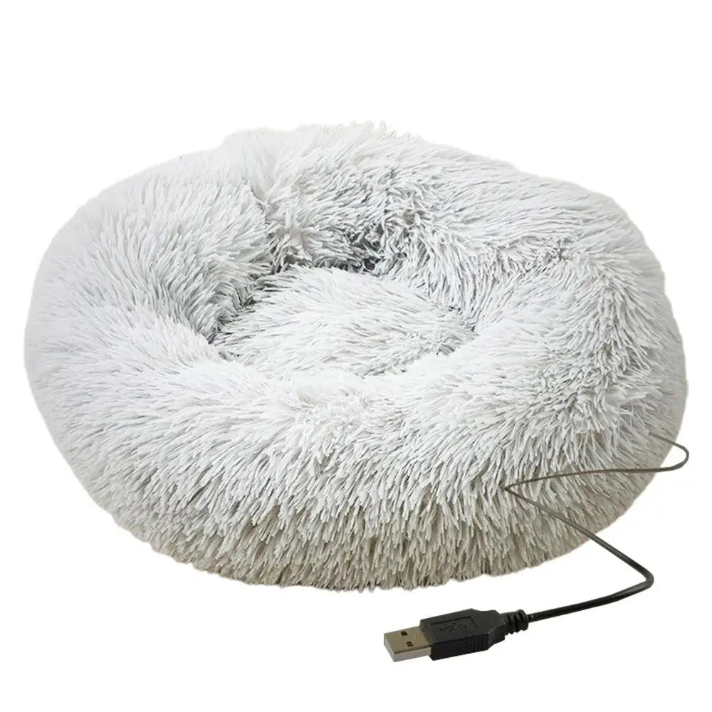 The Confort Therapy USB Heated Calming Donut Pet Bed