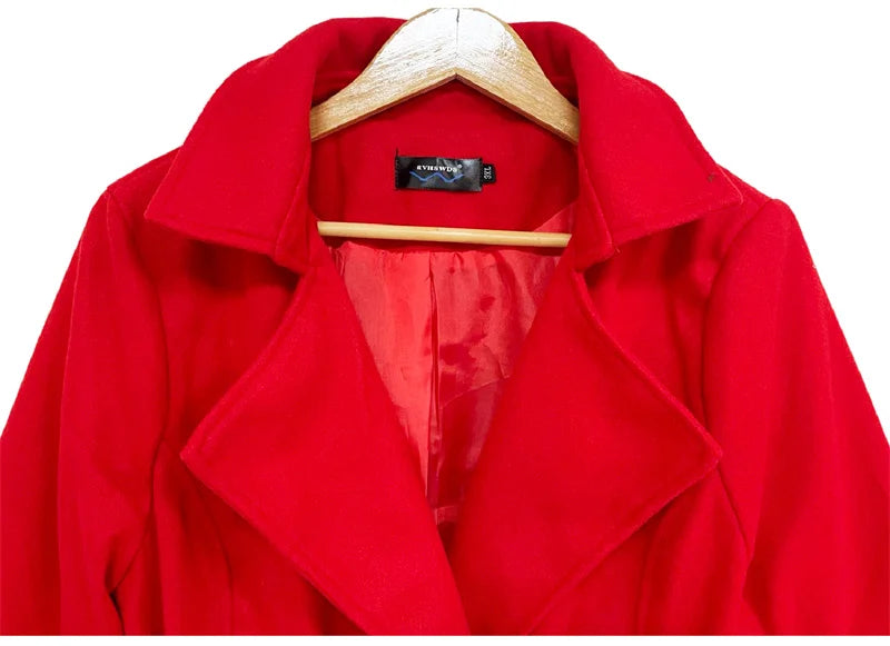 Women’s Korean Fashion Woolen Winter Coat – Long Thickened Overcoat - PULSE MART