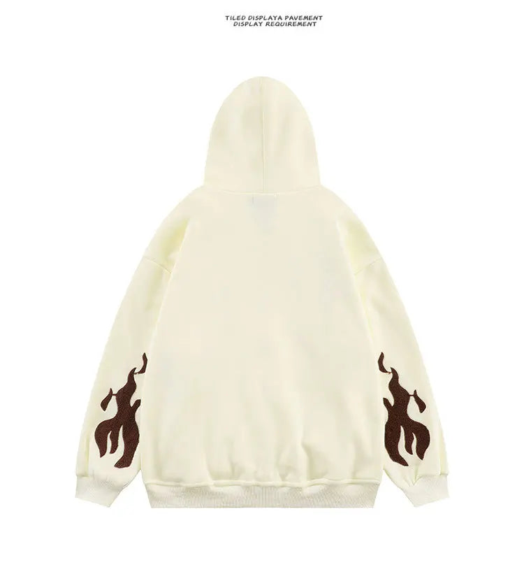 Hooded Sweatshirt Men's Women's Cross Embroidery Couple Trend Street Loose Hoodies