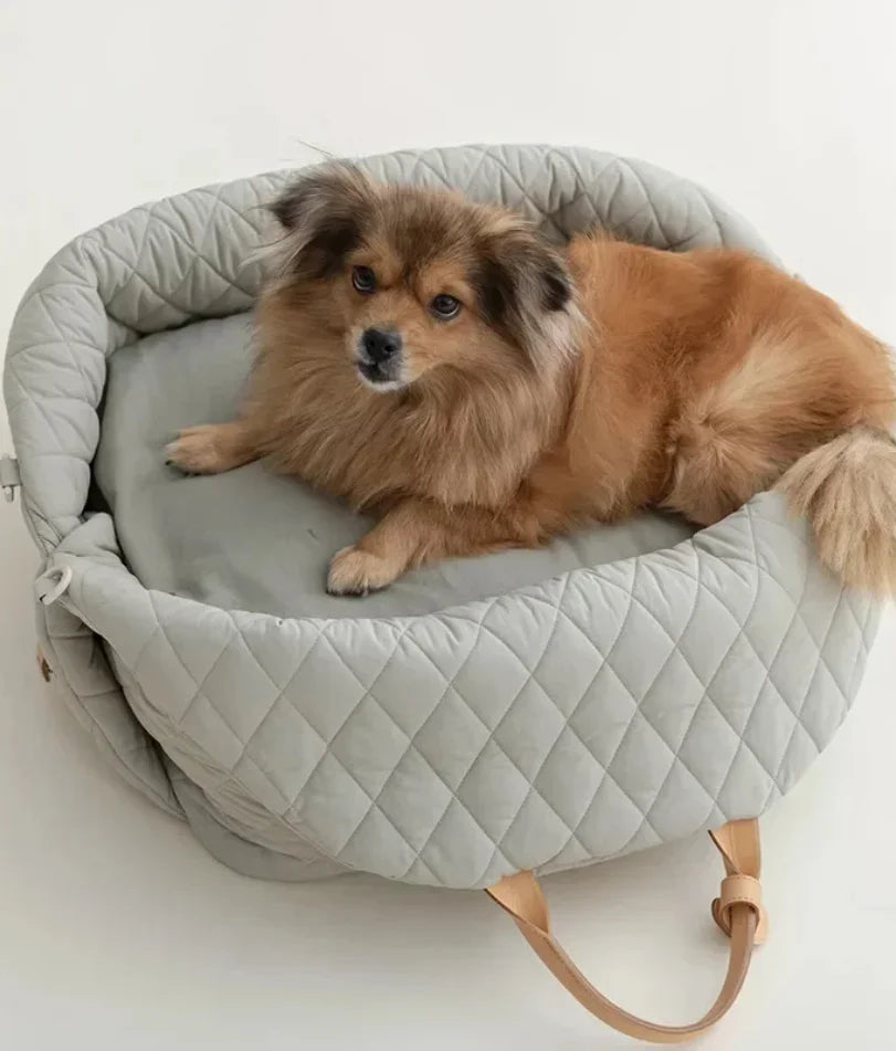 Luxury Pet Carrying Tote Bag, 2-in-1 Dog Car Booster Seat