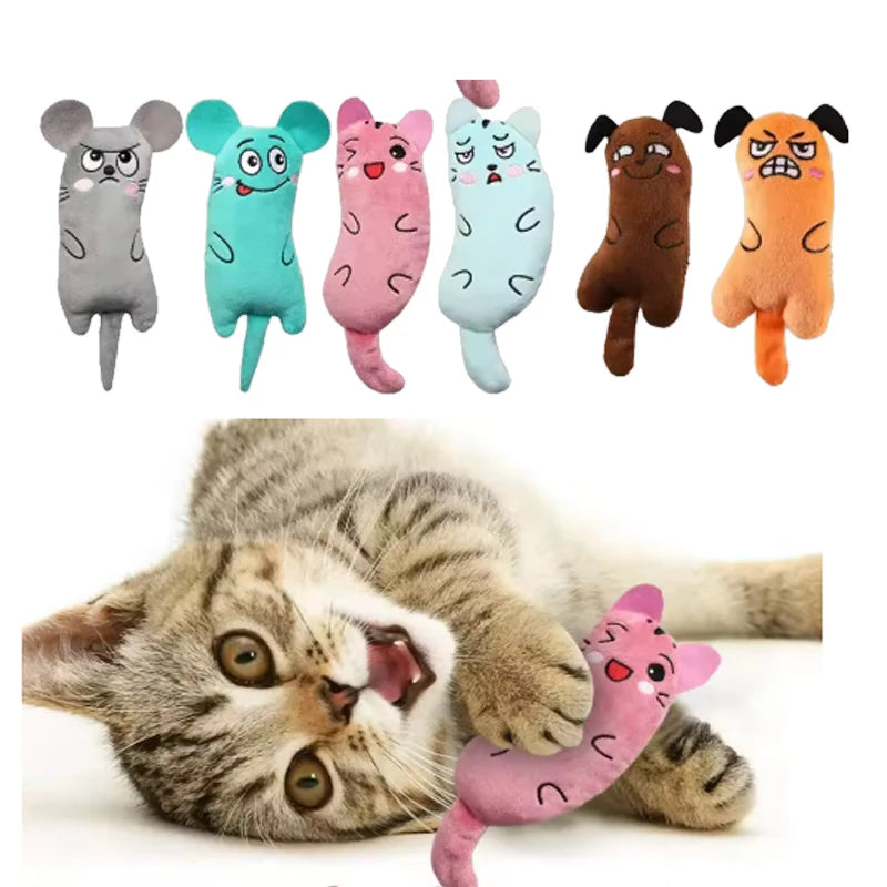Cute Catnip Plush Cat Toy – Interactive Squeaky Chew & Teething Toy for Cats and Kittens