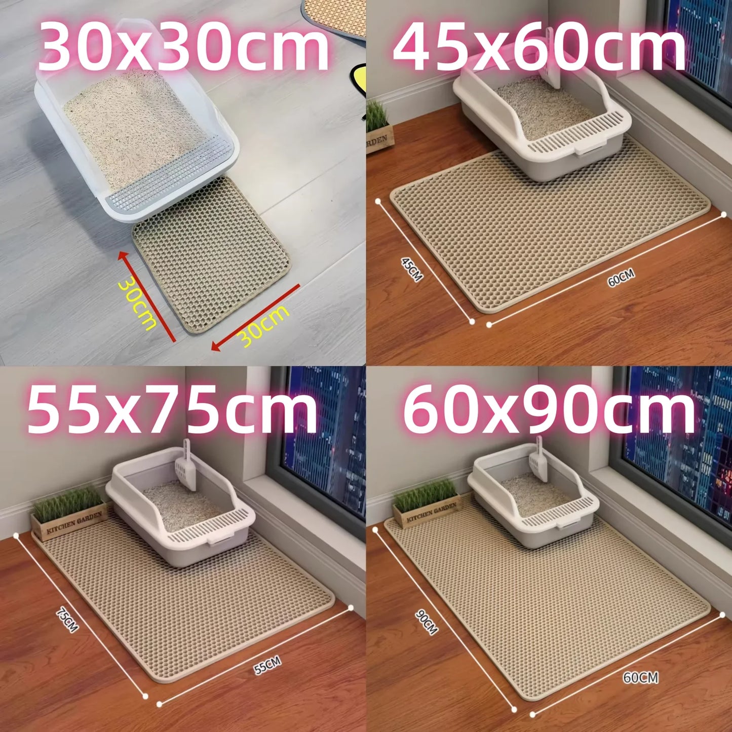 Premium 2-Layer Cat Litter Mat – Waterproof Non-Slip Sand Trapping Technology