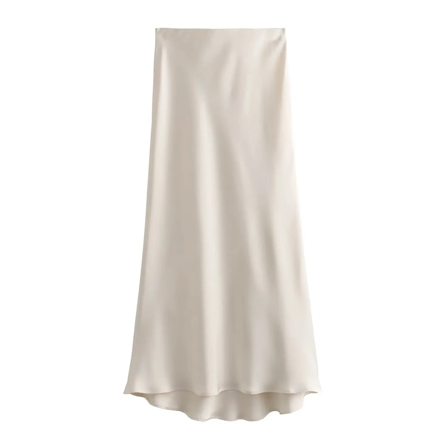 Women’s Satin Midi Skirt – High Waist Elegant Long Skirt for Summer