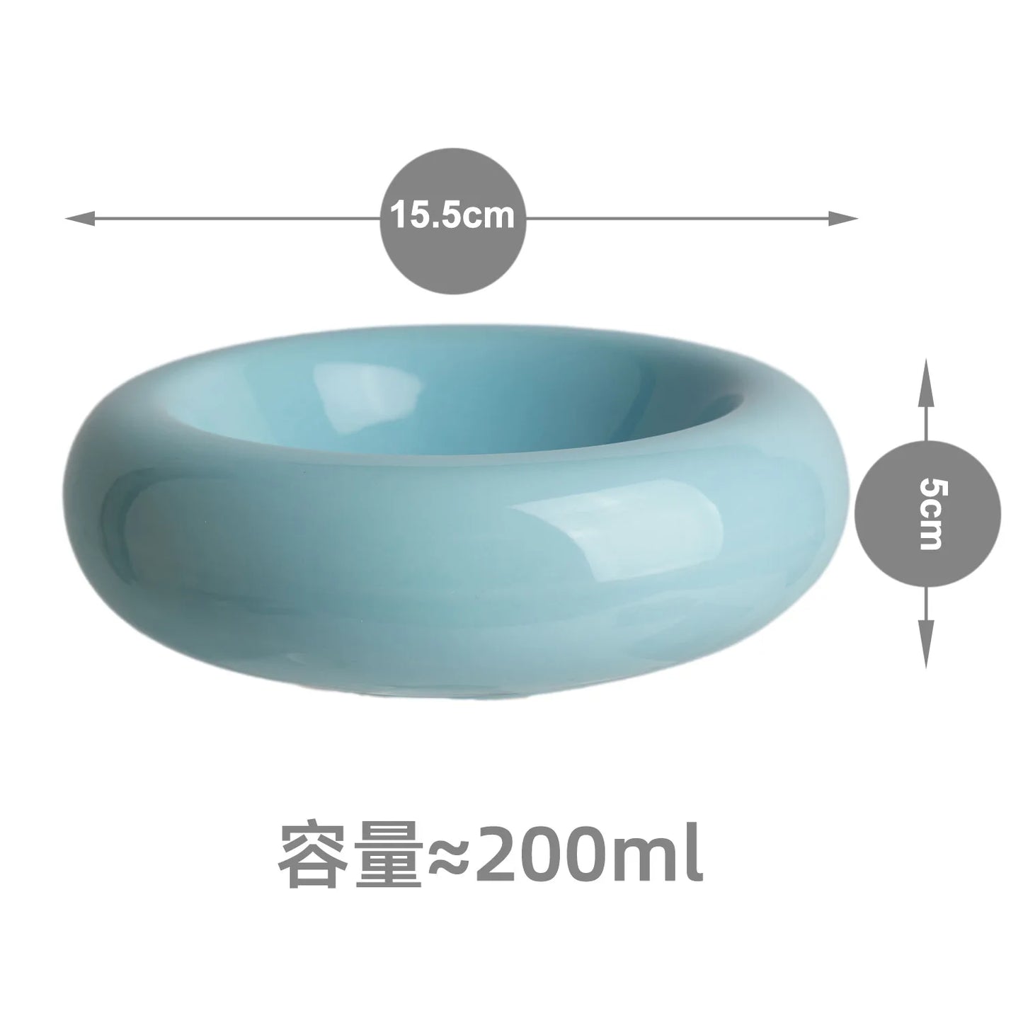 Ceramic Donut Cat Bowl – Non-Slip Anti-Tip Cat Food & Water Bowl for Cats & Small Pets