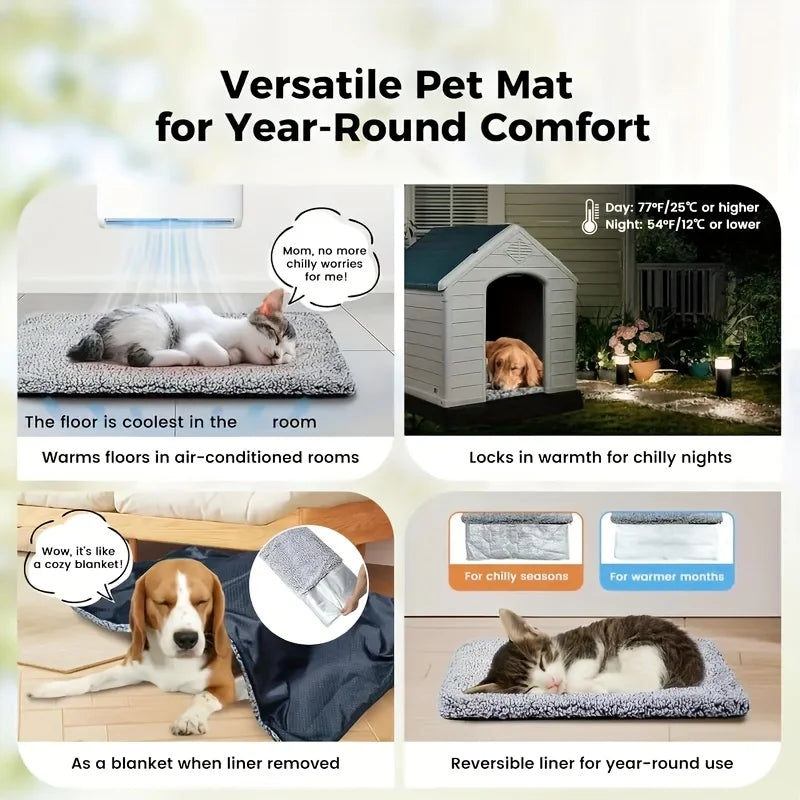Ice Silk Dog Cooling Mat, Washable & Portable Summer Pet Sleeping Pad