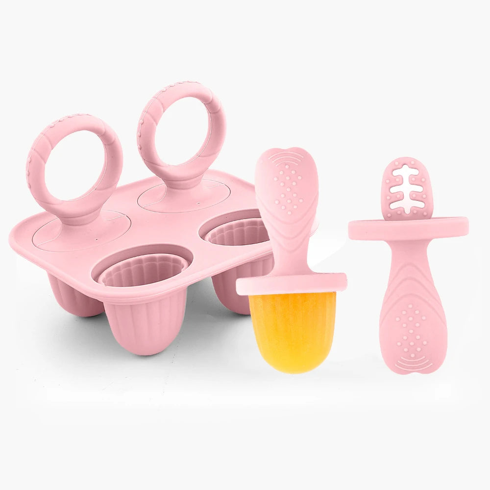 Baby Silicone Mold Set,Teething Teether,Perfect for Freezing Breast Milk, Formula & Smoothies - Essential Baby Feeding Accessory - PULSE MART
