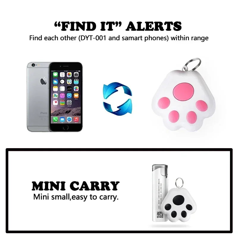 Dog Paw Mini GPS Tracker – Smart Anti-Lost Pet Locator for Dogs & Cats