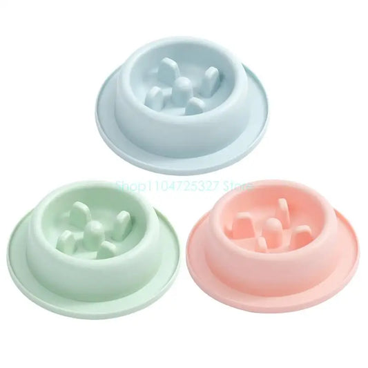 Bloat-Stop Slow Feeder Dog Bowl - Non-Slip Fun Round Eating Dish