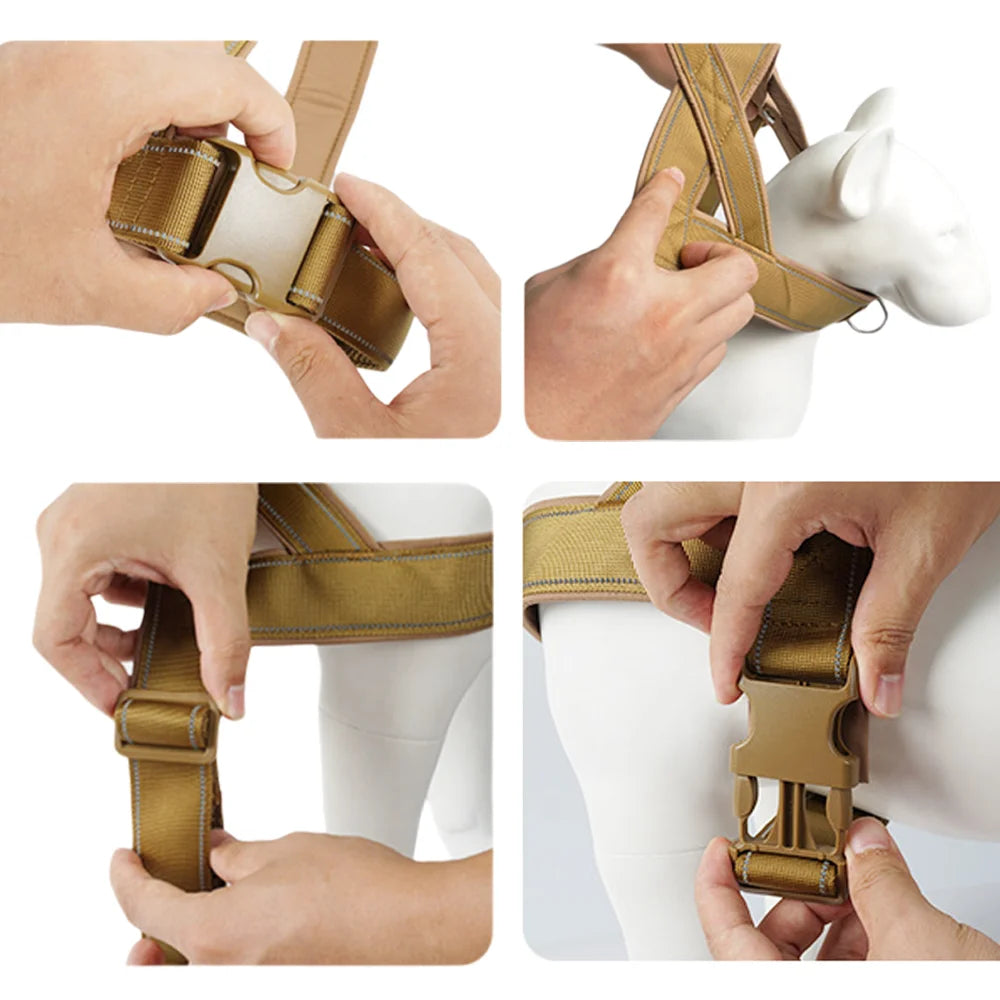 Tactical Anti-Pull Dog Harness: 1000D Nylon Vest with Handle