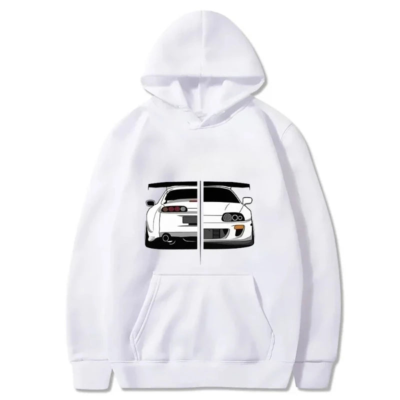 Hoodie Initial D Supra Unisex Hoodies for Men and Women Manga Print Loose Casual Sweatshirt
