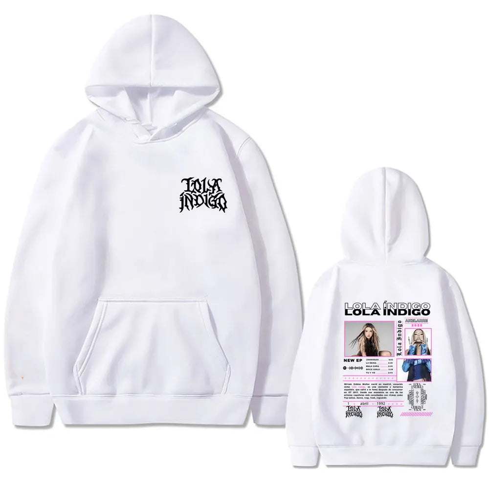 Hot Singer Lola Indigo 2025 Tour Hoodie Men Women Hip Hop Fashion Pop Music Streetwear