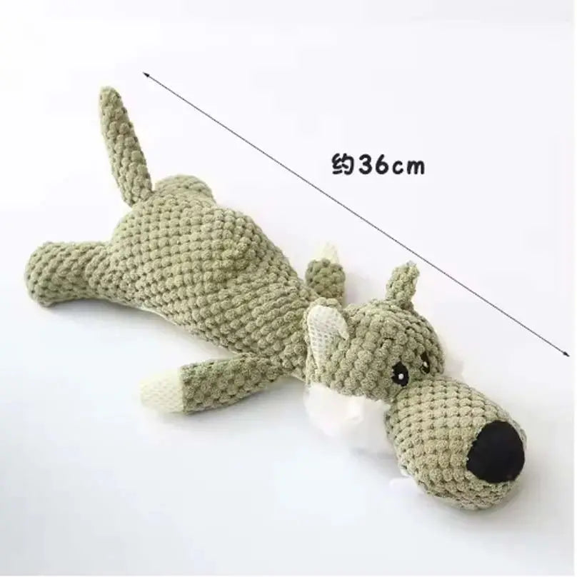 Durable Fleece Plush Dog Toy - Cute Molar Squeaker for Large Breeds