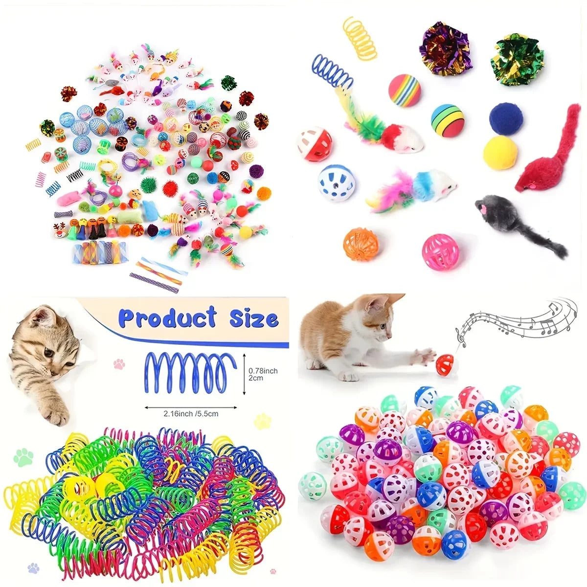 Cat Toys Variety Pack – 14, 28 & 56 Piece Interactive Toy Set for Cats & Kittens