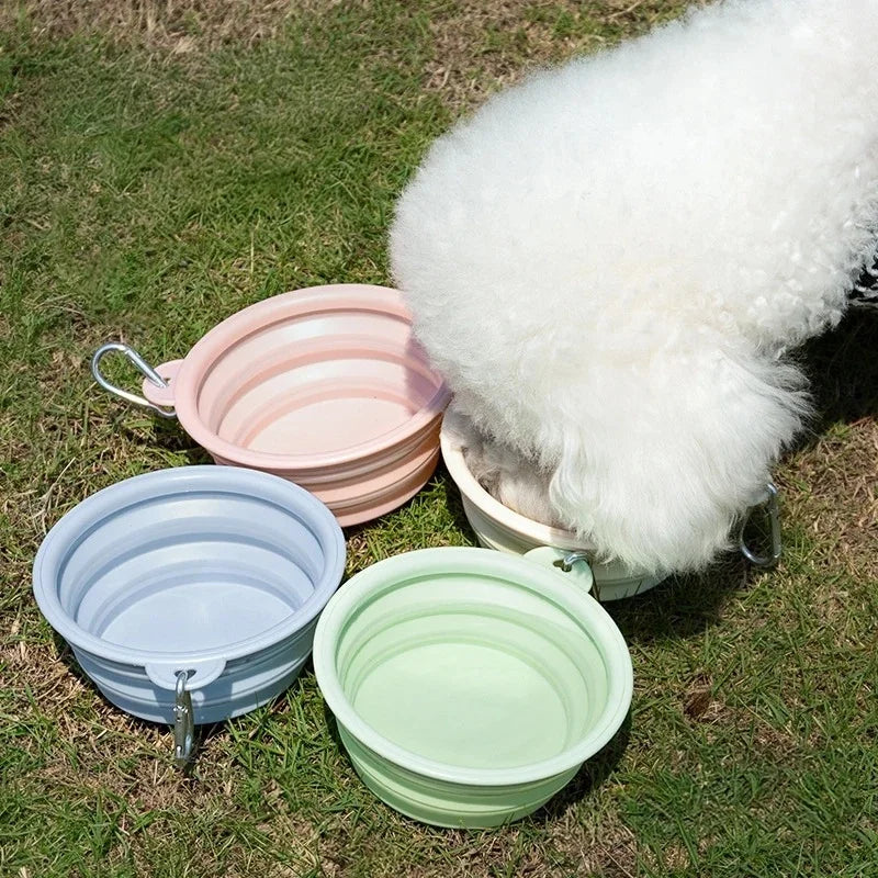 Macaron Portable Folding Bowl - Aesthetic Silicone Travel Pet Feeder
