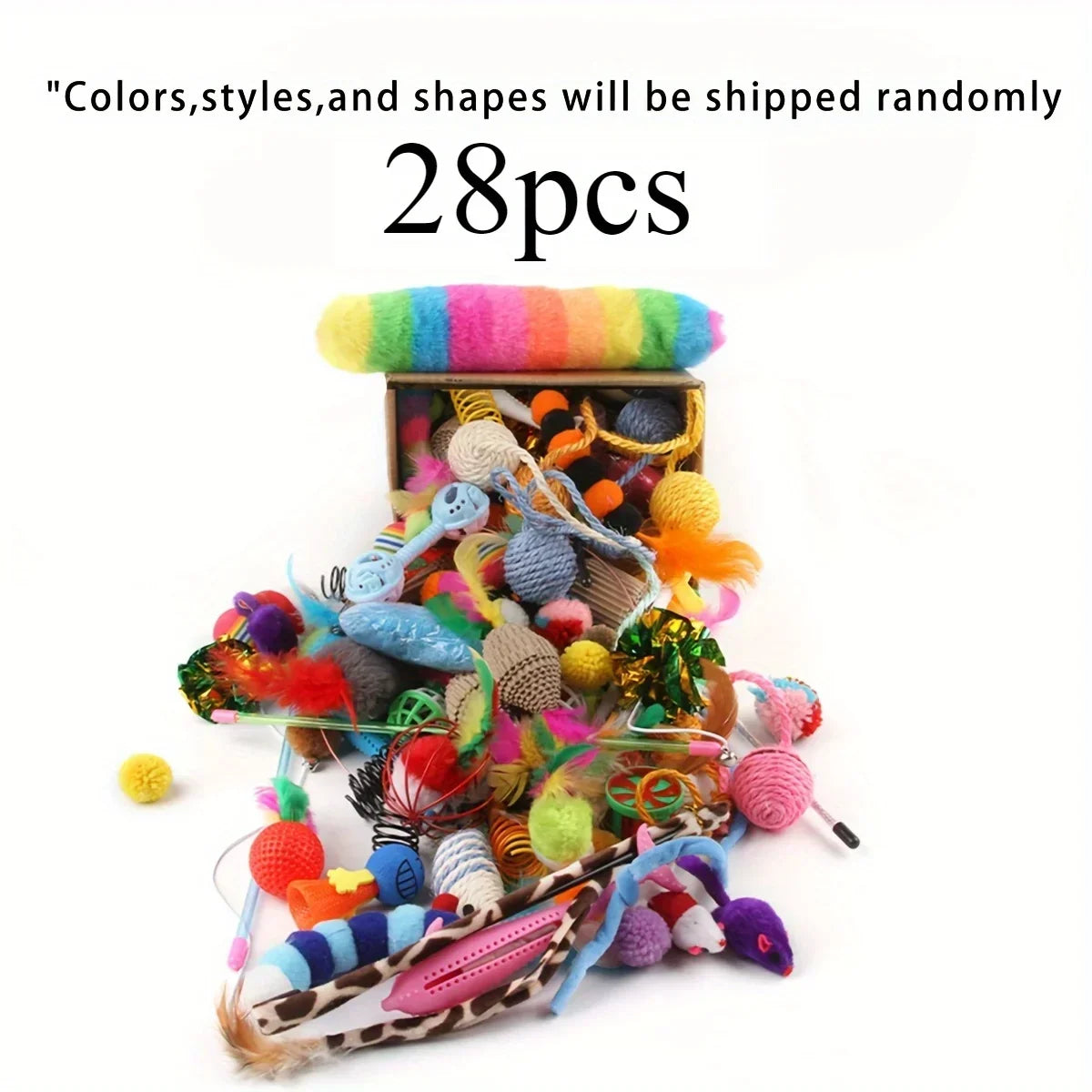 Cat Toys Variety Pack – 14, 28 & 56 Piece Interactive Toy Set for Cats & Kittens
