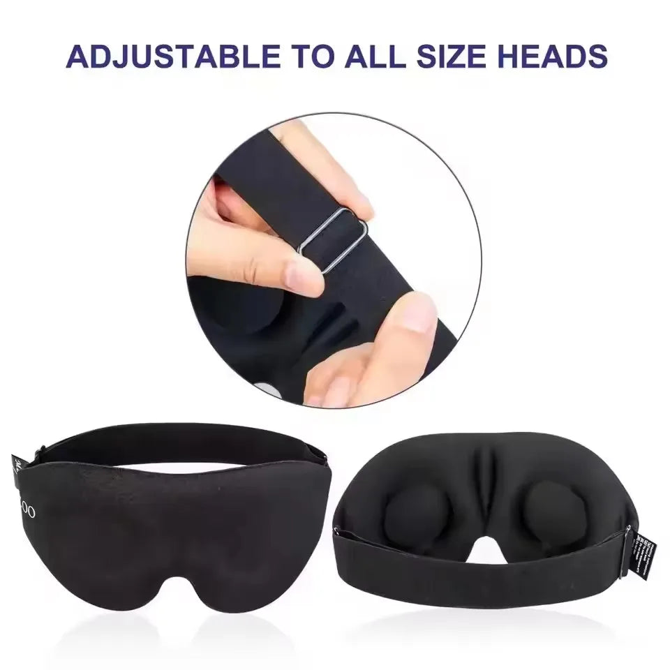 3D Contoured Sleep Mask with Earplugs – Light Blocking Eye Mask for Men & Women - PULSE MART