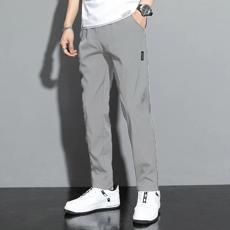 Men's Pants 2025 Summer New Black Gray Thin  Casual Pants Outdoor Elastic Breathable pants