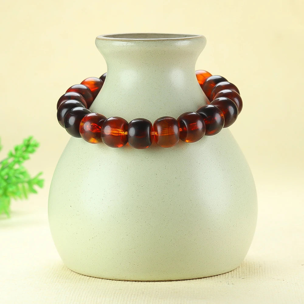 Natural Red Amber Bracelet Men & Women Healing Gemstone,Jewelry Genuine Baltic