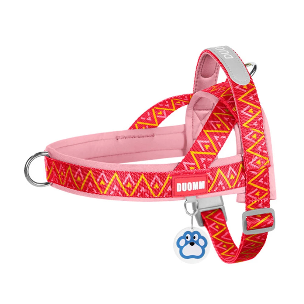Fashion Printed Dog Harness: Soft No-Pull Padded Saddle Vest