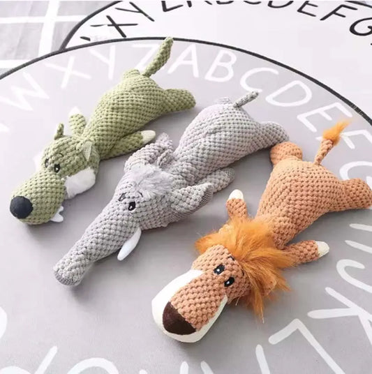Durable Fleece Plush Dog Toy - Cute Molar Squeaker for Large Breeds