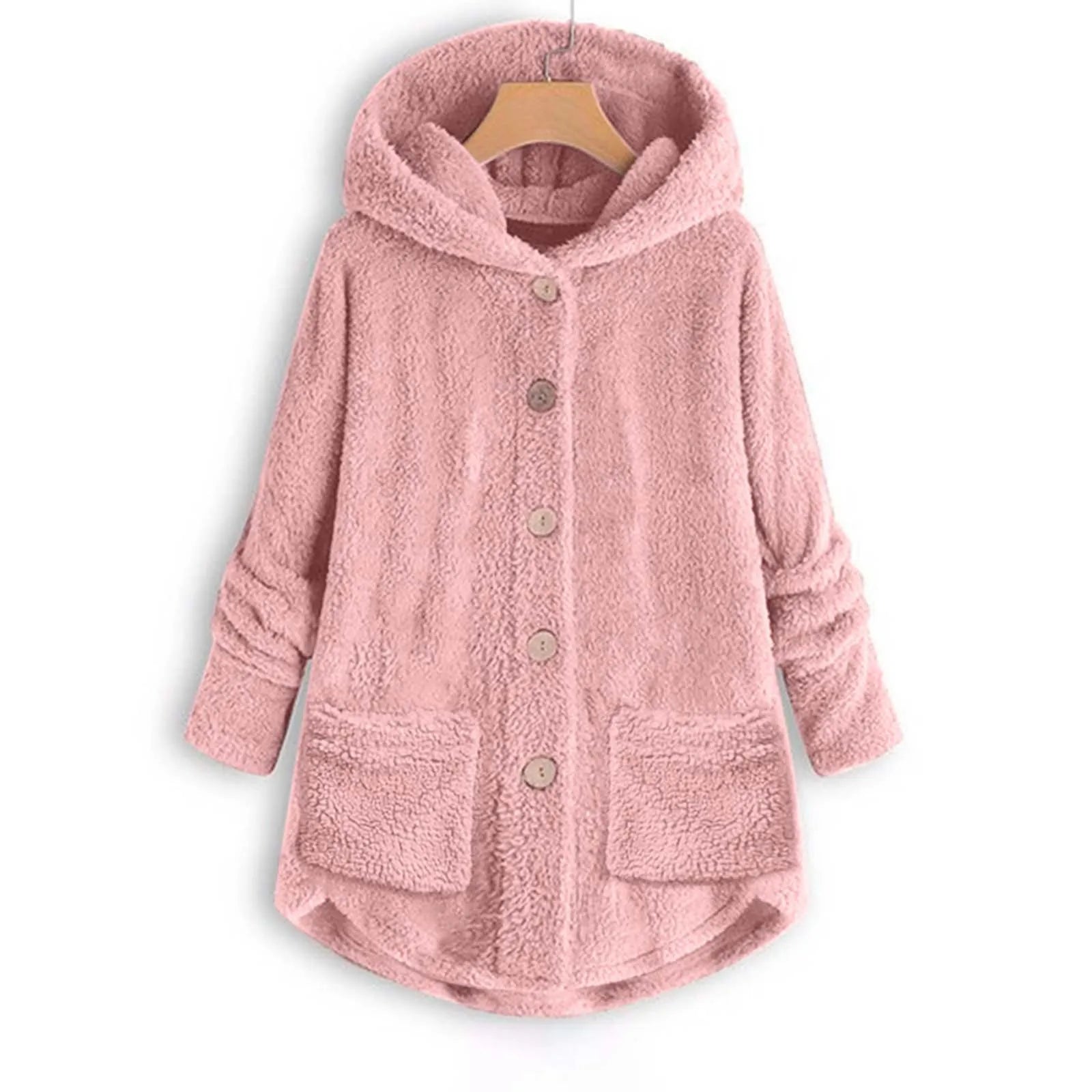 Women’s Winter Plush Coat – Cute Cat Ear Warm Jacket with Pockets - PULSE MART