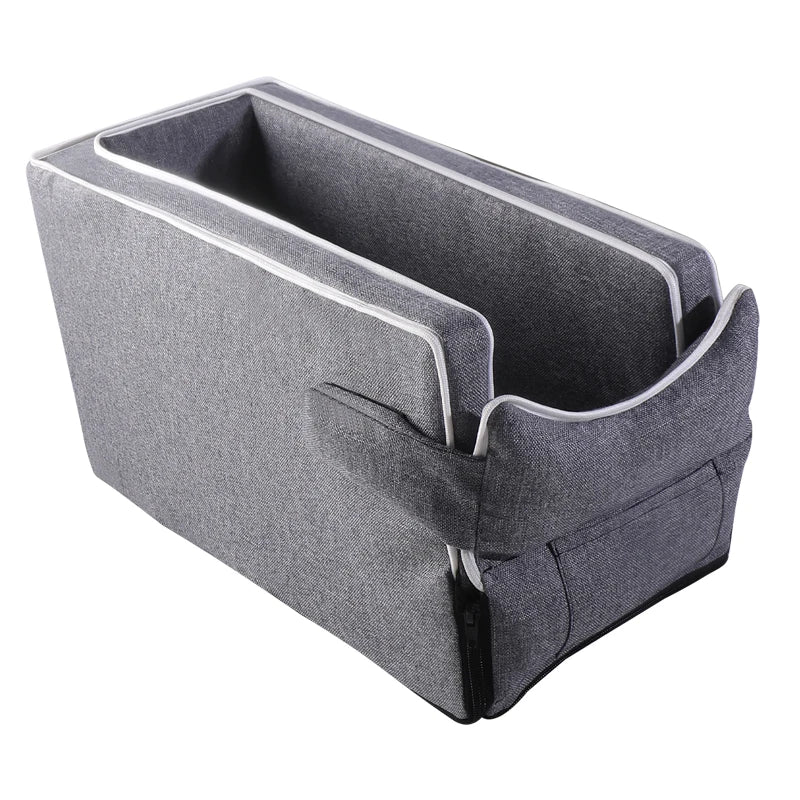 Car Center Console Pet Bed Mat, Small Dog & Cat Booster Safety Seat