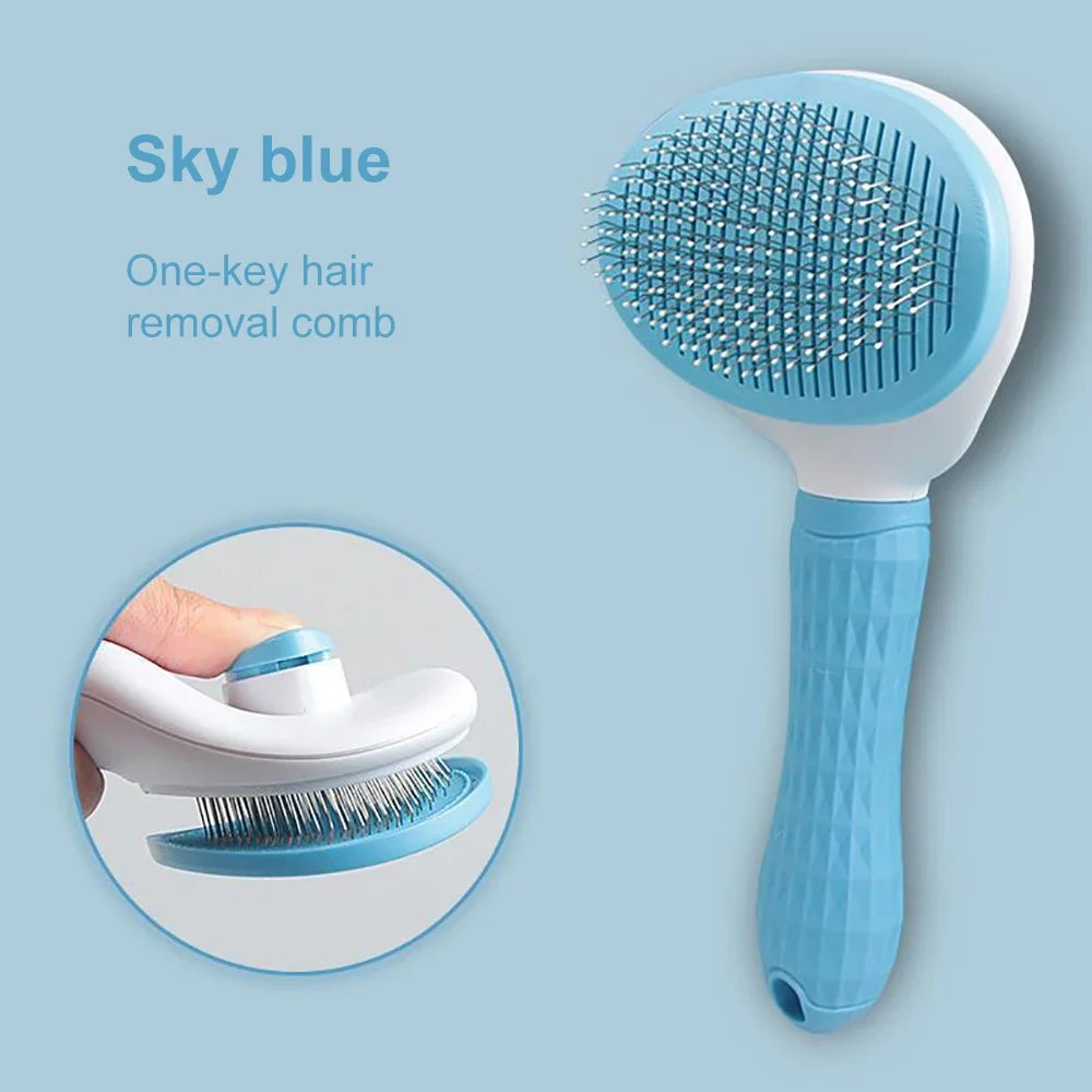 Anti-Matting Long Hair Pet Brush - Self-Cleaning Undercoat Comb