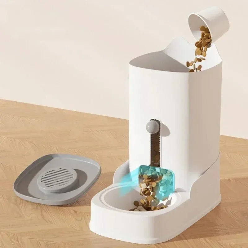 Large Capacity Automatic Pet Water Fountain & Food Feeder