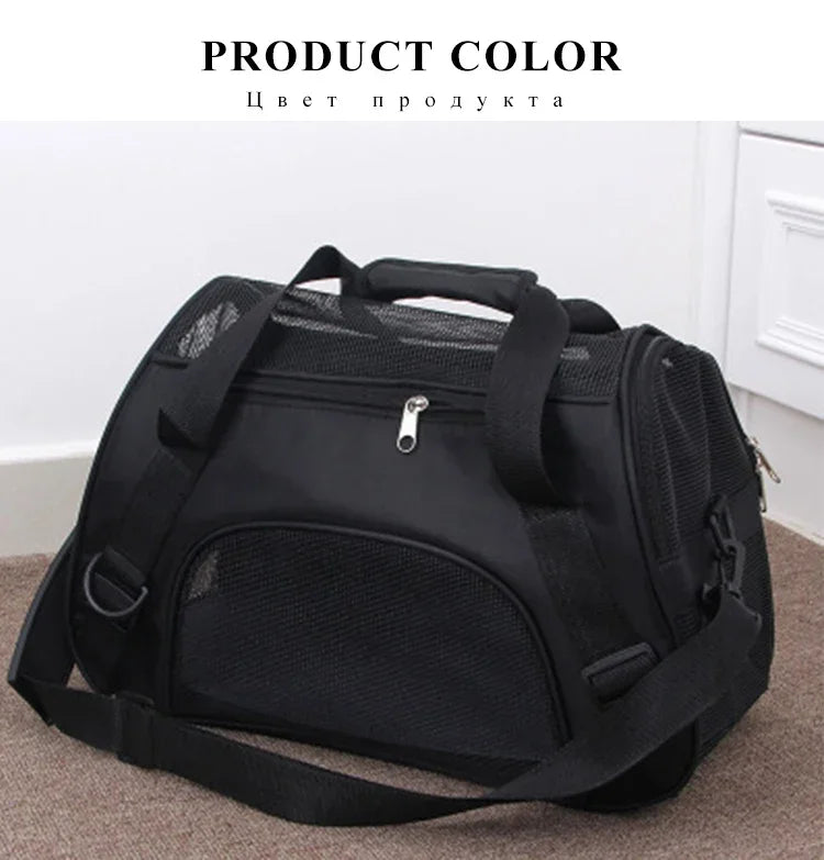 Portable Cat & Dog Carrier Bag – Foldable Breathable Mesh Pet Travel Handbag