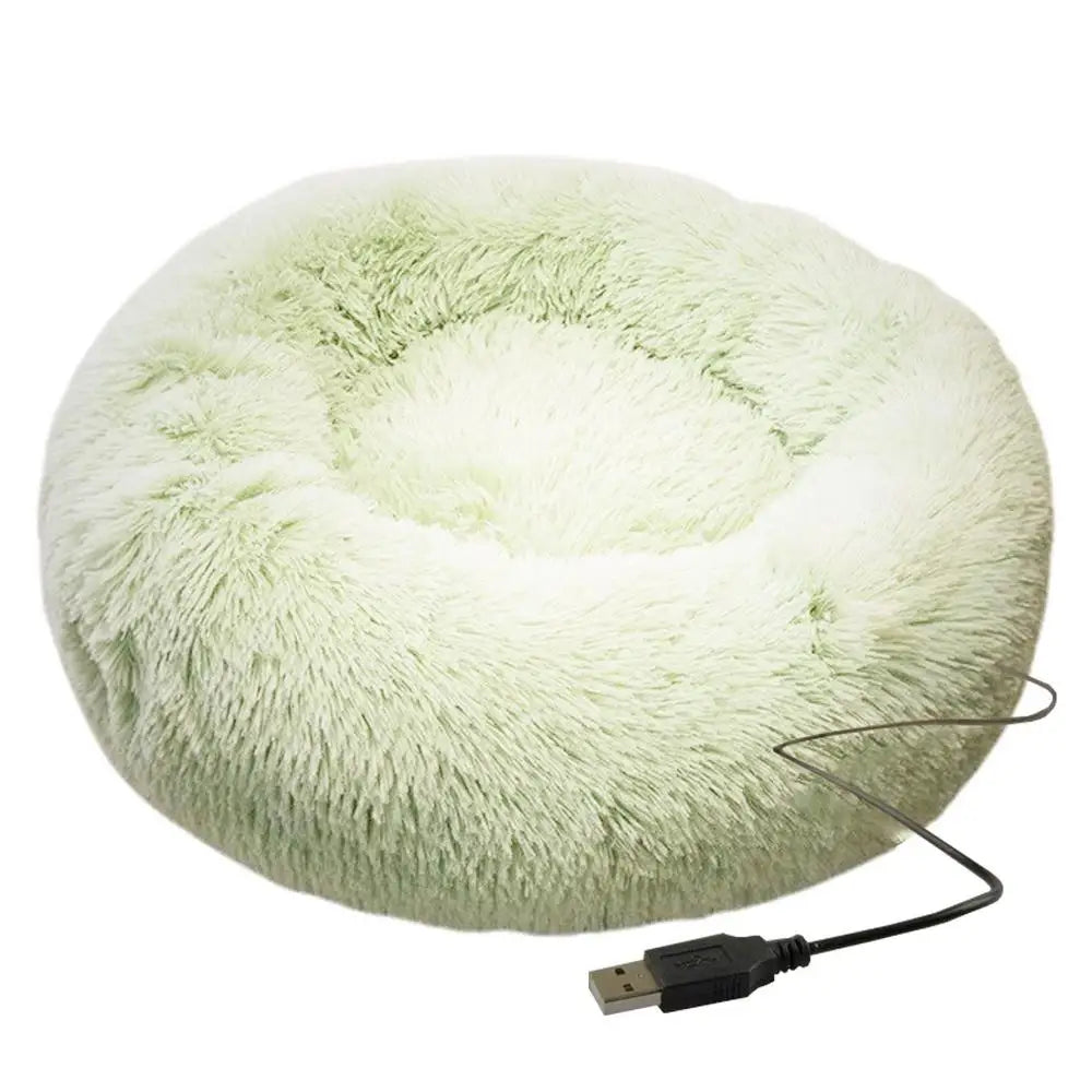 The Confort Therapy USB Heated Calming Donut Pet Bed