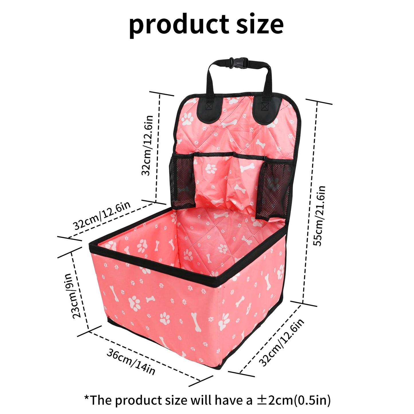 Universal Dog Car Seat with Storage Pockets, Non-Slip Pet Travel Mat