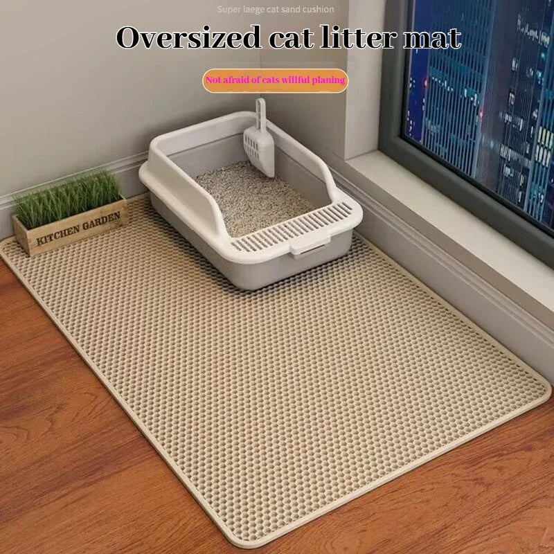 Premium 2-Layer Cat Litter Mat – Waterproof Non-Slip Sand Trapping Technology