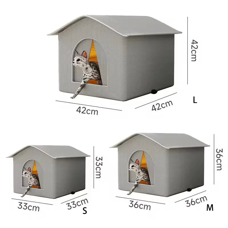 Outdoor Waterproof Pet House – All-Season Shelter for Stray Cats & Small Dogs