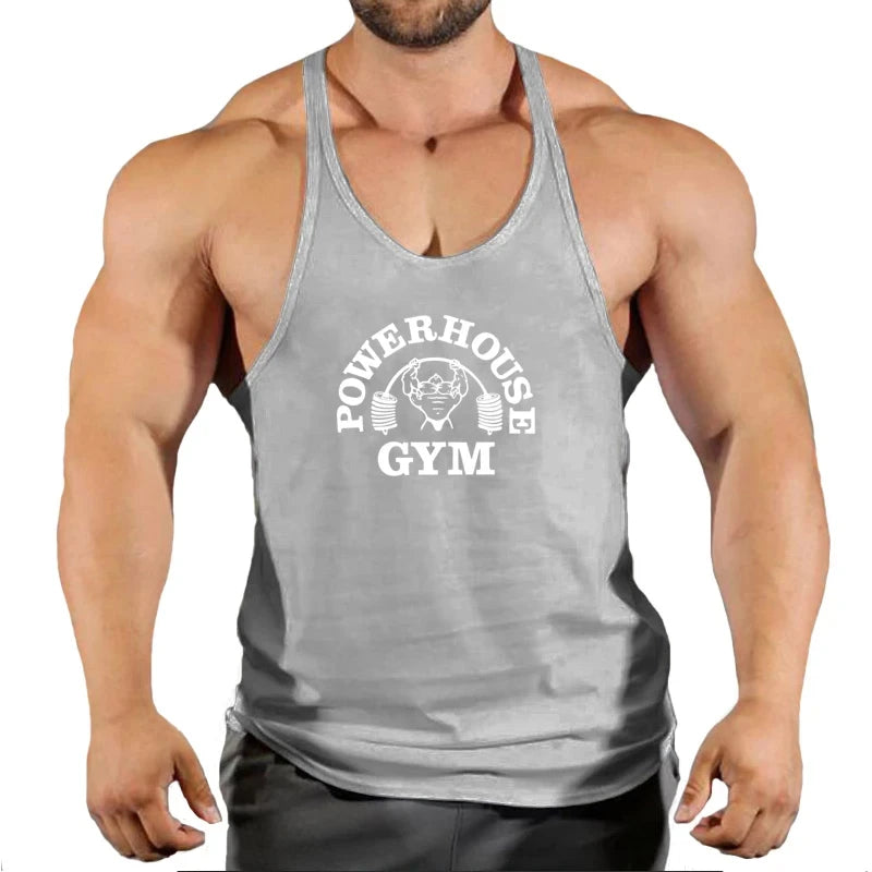 Men’s Gym Tank Top – Bodybuilding Fitness Vest, Sleeveless Stringer Singlet