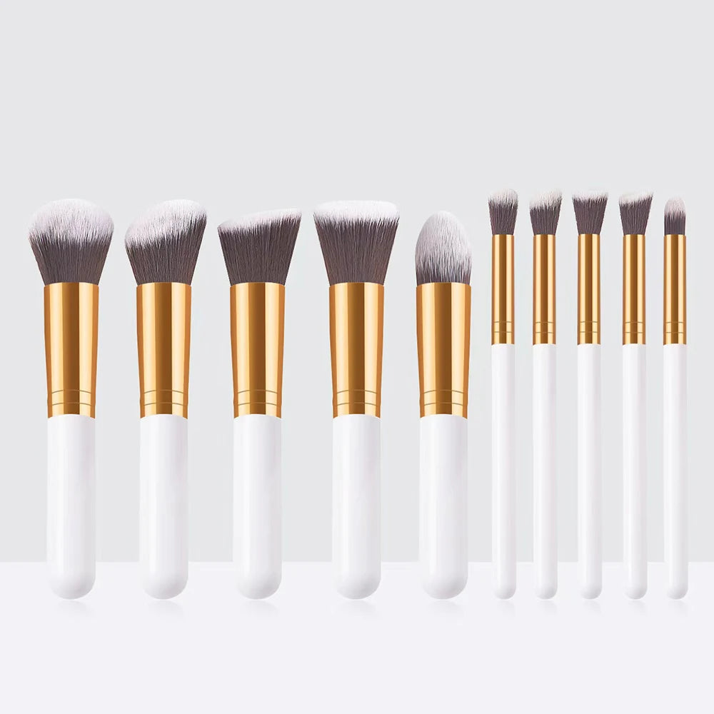 10-Piece Mini Makeup Brush Set - Essential Face Makeup Tools for Women - PULSE MART