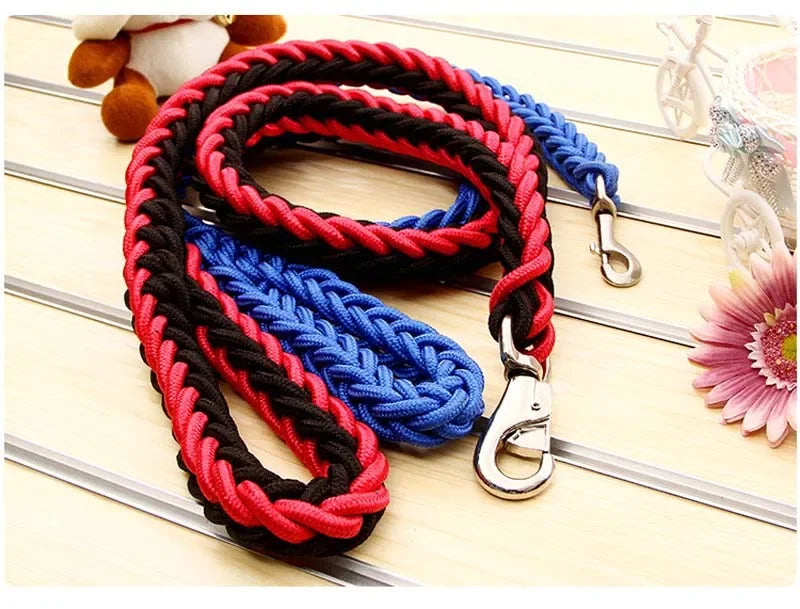 4.5ft Heavy Duty Braided Dog Leash - Durable Nylon Lead for All Sizes
