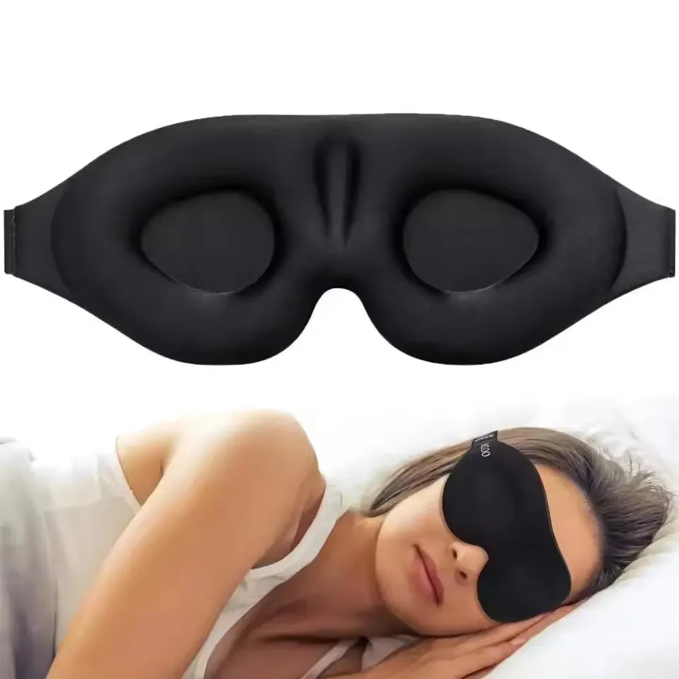 3D Contoured Sleep Mask with Earplugs – Light Blocking Eye Mask for Men & Women - PULSE MART