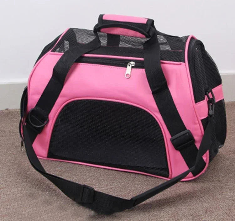 Portable Cat & Dog Carrier Bag – Foldable Breathable Mesh Pet Travel Handbag