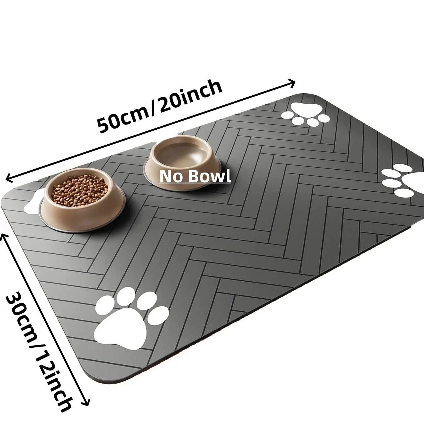 Waterproof Pet Feeding Mat, Absorbent Rubber-Backed Quick-Dry Placemat