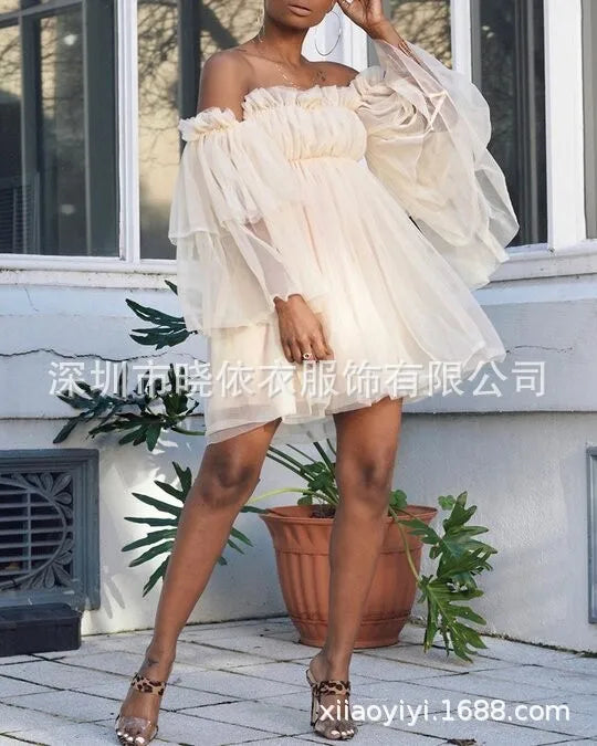 Women’s 2025 Sexy Bra Style Mini Dress – Solid Color High Waist Party Dress