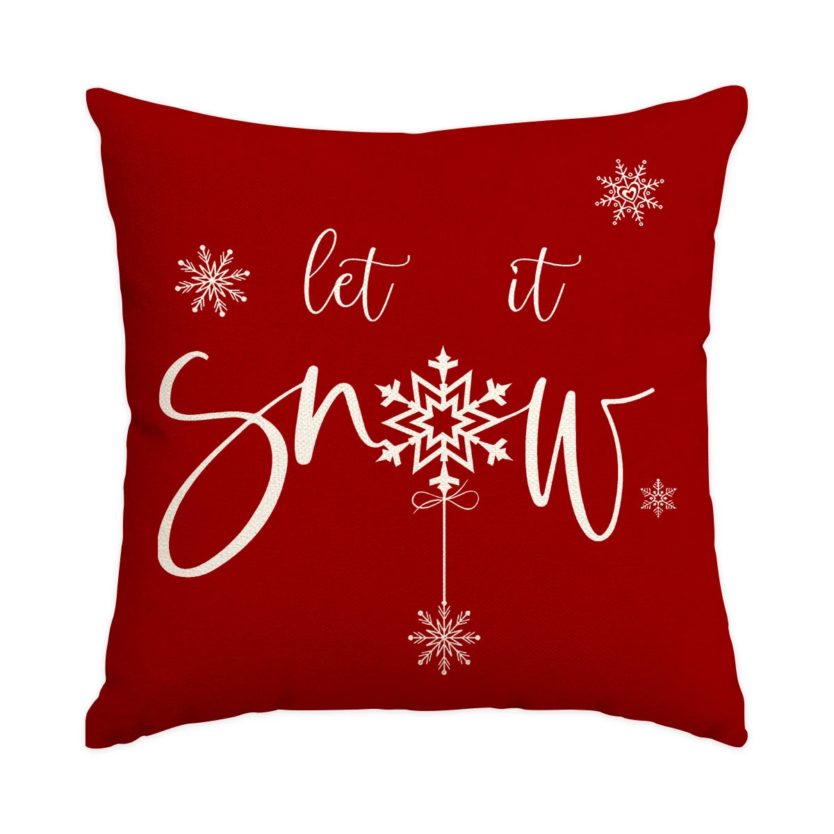 1/4pcs red Christmas pillowcase, bow Christmas wreath, Christmas plant design cushion cover, farmhouse Christmas decoration