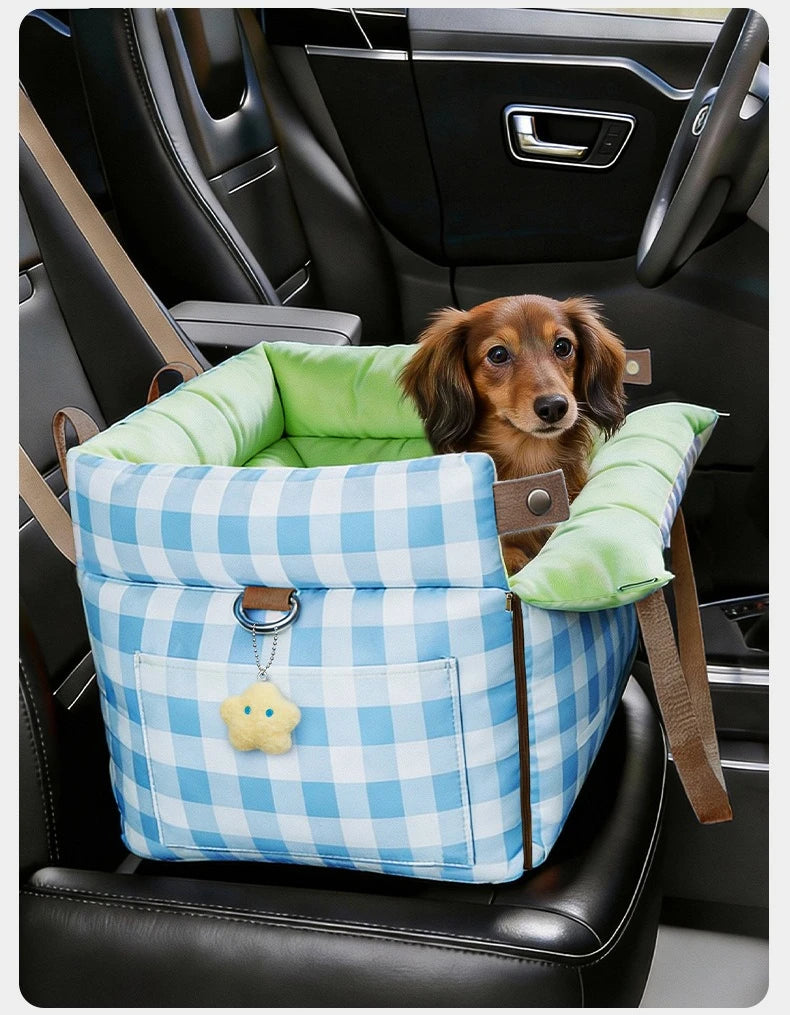 2-in-1 Pet Car Seat Carrier, Waterproof Detachable Travel Bag